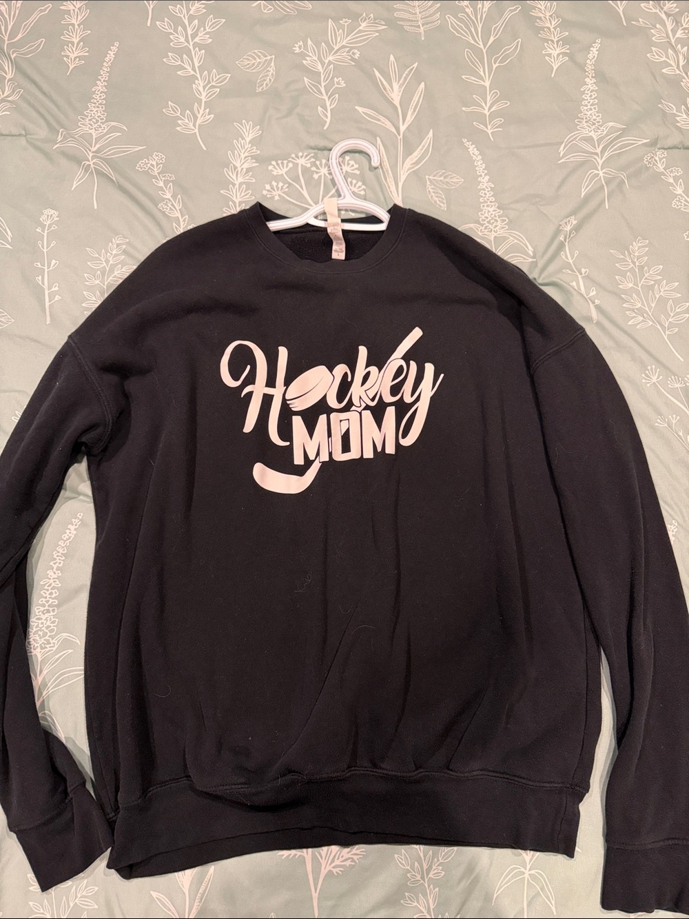 Bella Canvas Black Crewneck 'Hockey Mom' Graphic Sweatshirt
